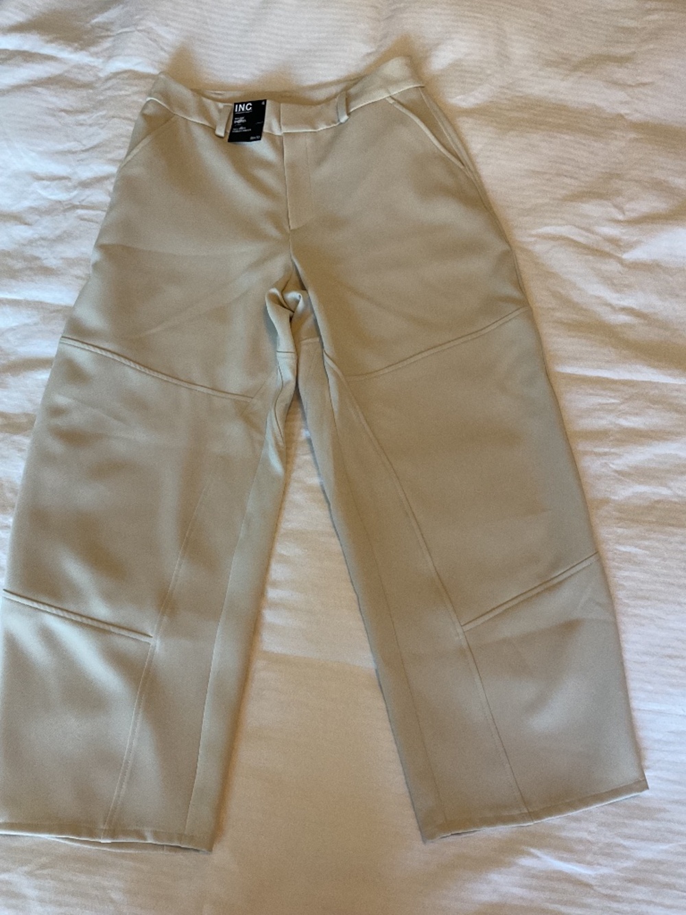 NWT I.n.c. Beige barrel pants.